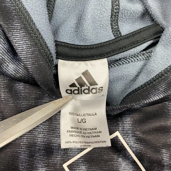 Adidas Pullover Hoodie Women's Large Zebra Stripe Black Gray EW6837 - Picture 5 of 8